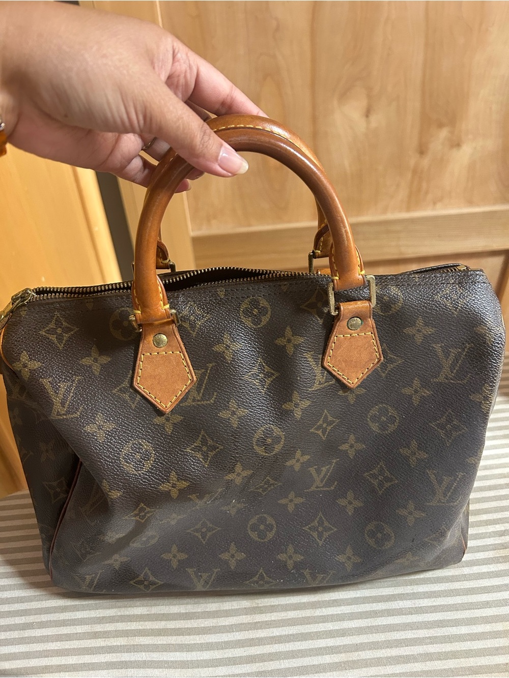 Louis Vuitton Monogram Satchel in Brown and Tan